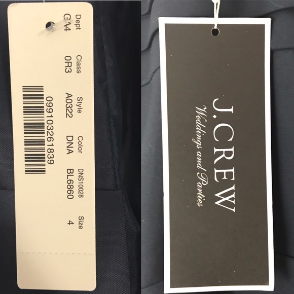 J. CREW Weddings navy blue cotton bridesmaid dress - Picture 8 of 8